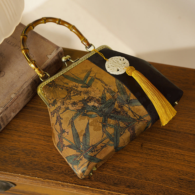 Cheongsam Printed Ancient Style Banquet Portable Handbags