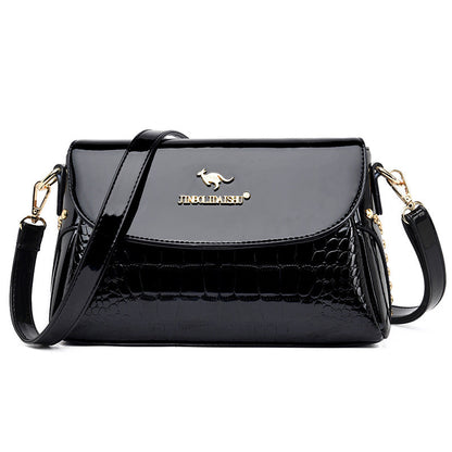 Women's Soft Patent Leather Fashion Mother Shoulder Bags
