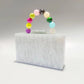 Women's Elegant Pearlescent Acrylic Beaded Wrist Hand-held Evening Bags