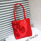 Women's Korean Retro Handmade Pleated Three-dimensional Rose Handbags