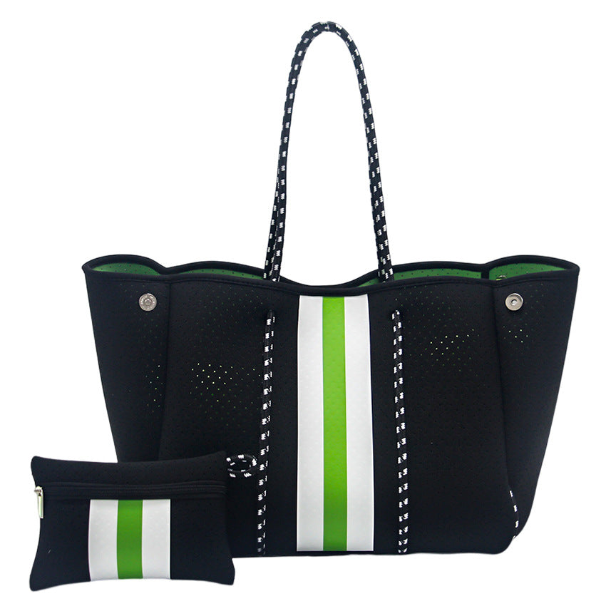 Leopard Print Printed Black Portable Beach Shoulder Bags