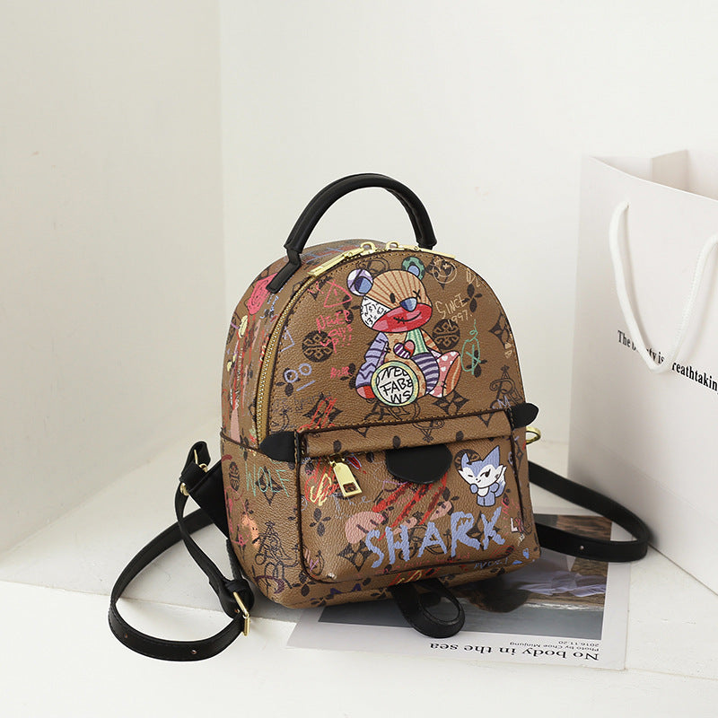 Women's Capacity Leather Bear Iti Fashion Portable Crossbody Bags