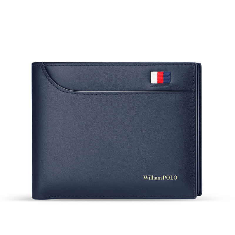 Carteras de hombre sencillas de cuero genuino Paul Short Emperor para hombre