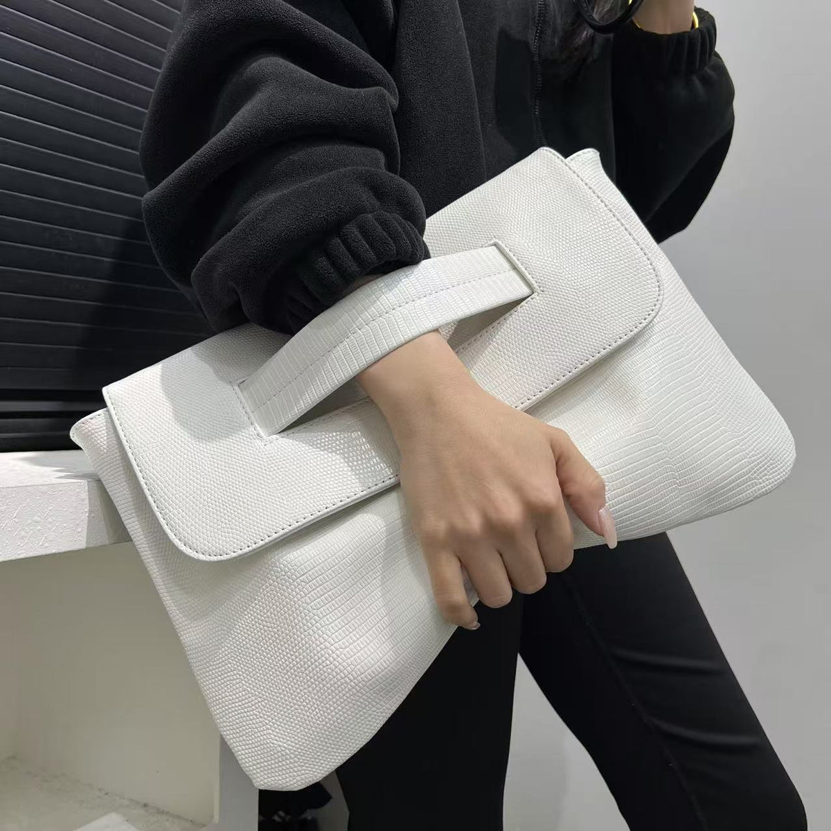Pattern Strap Clutch Large Capacity File Handbags