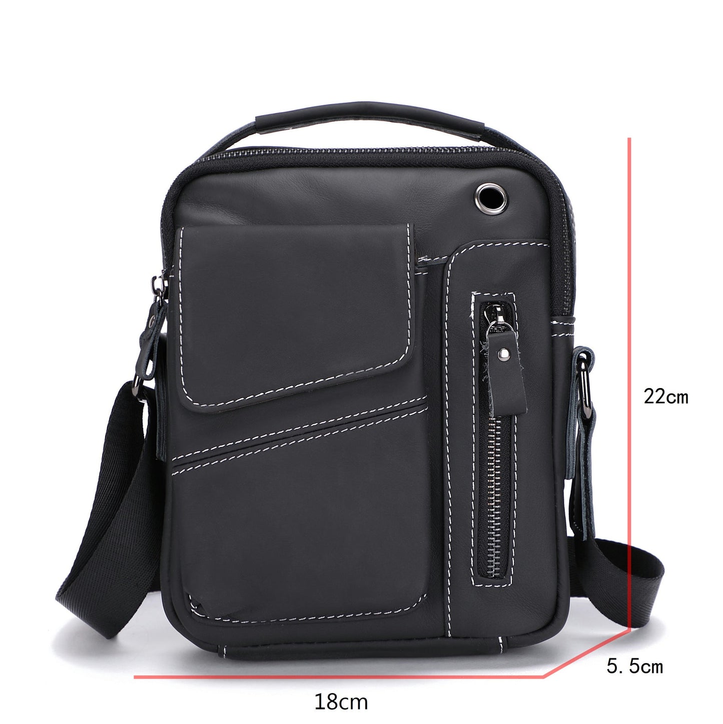 Men's Leather Imported First Layer Cowhide Vertical Men's Shoulder Bags