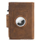 Men's Automatic Pop-up Tracking Clamp Genuine Leather Cassette Card Holder