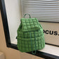 Women's Commuter Large Capacity Lightweight Fluffy Plaid Backpacks