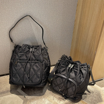 Women's Large Capacity Nylon Cloth Rhombus Shoulders Crossbody Bags