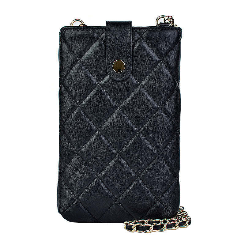 Women's Soft Sheepskin For Leather Vertical Diamond Crossbody Bags