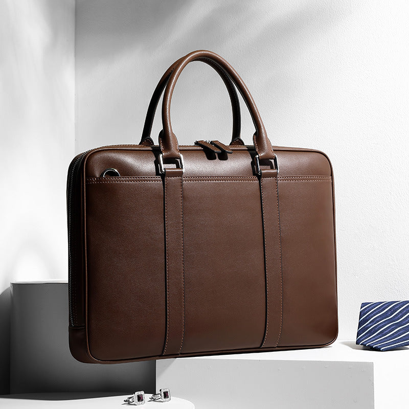 Men's Business Genuine Leather Hand-held Simple Men's Handbags