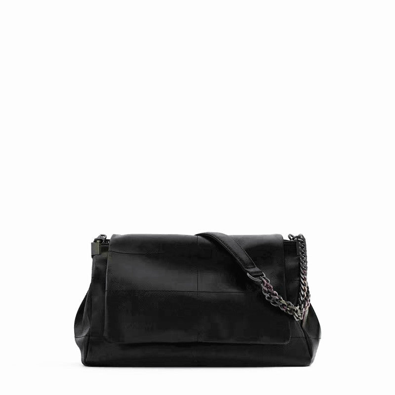 Women's Commuter Chain Black Rock Wind Flip Shoulder Bags