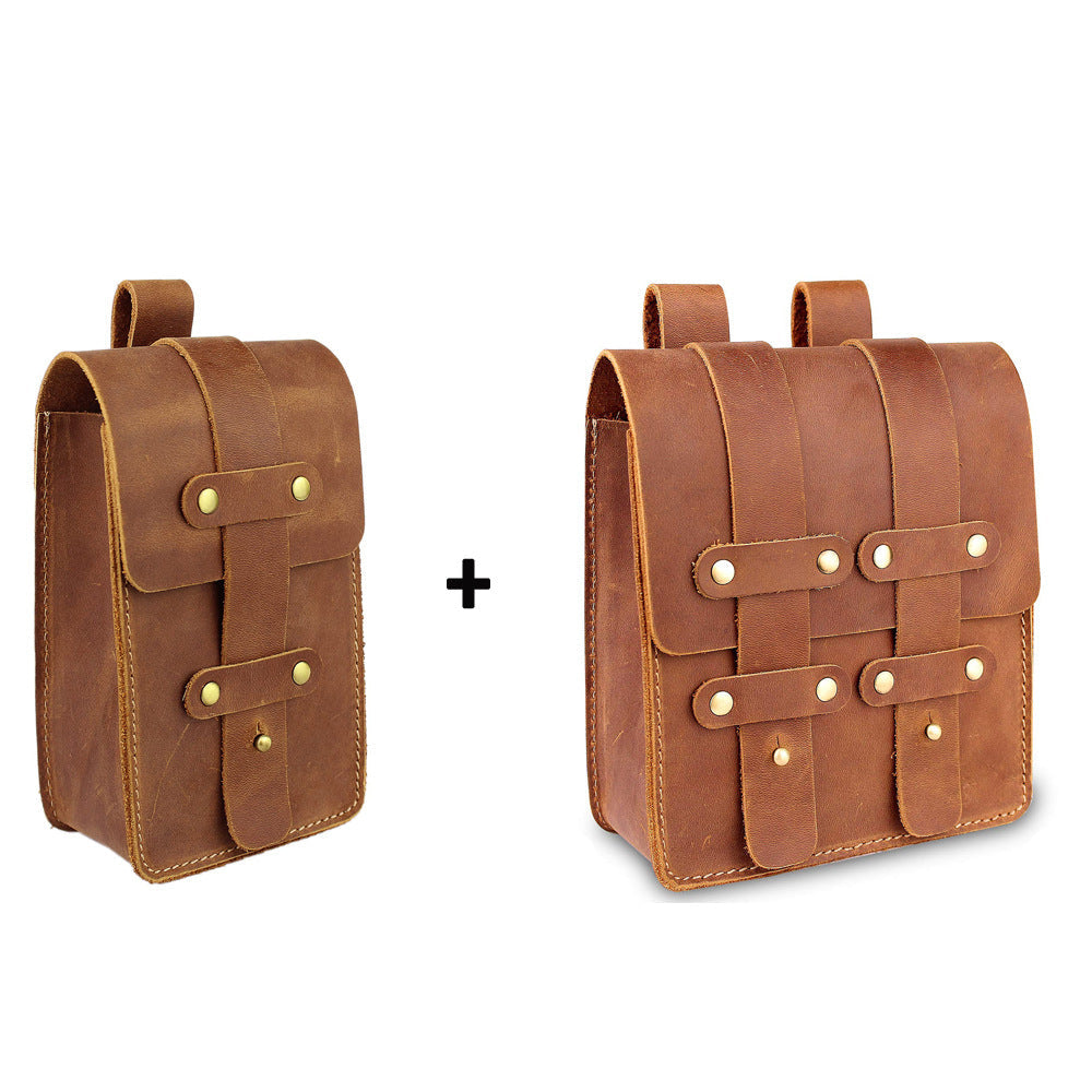 Women's & Men's & Pants Pannier Crazy Horse Genuine Men's Waist Packs