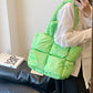 Women's Plaid Large Capacity Down Fashion Trendy Shoulder Bags