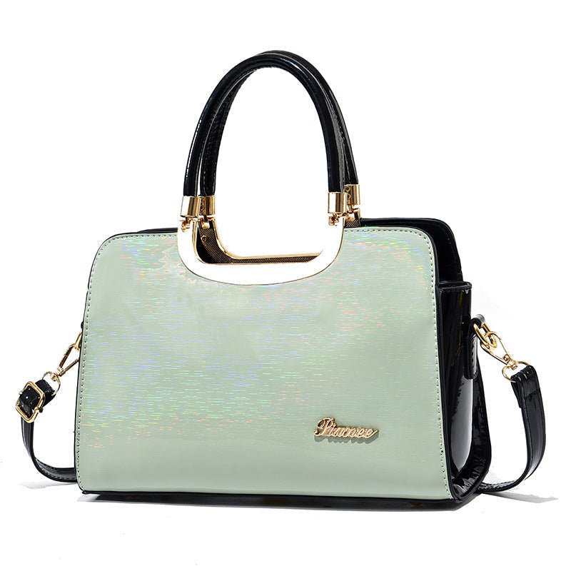 Women's Bright Leather Large Capacity Commuter Fashion Handbags