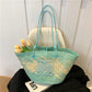 Straw Large Capacity French Hand-woven Holiday Crossbody Bags
