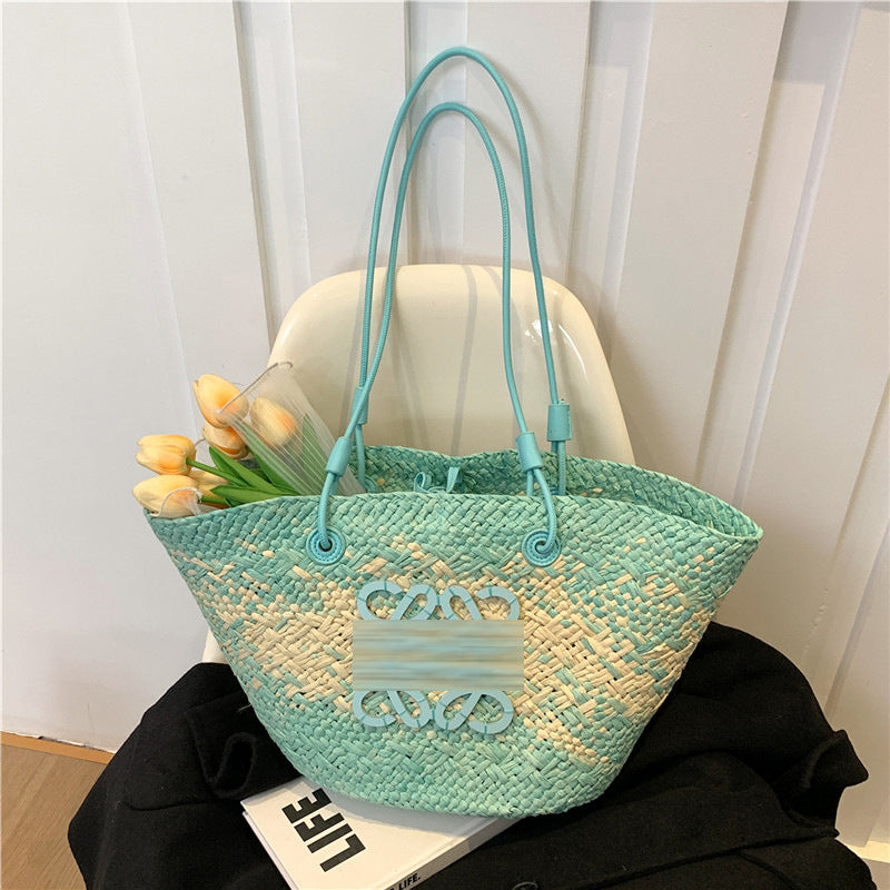 Straw Large Capacity French Hand-woven Holiday Crossbody Bags