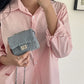 Women's Flip Chain Diamond Pattern Advanced Embroidery Thread Crossbody Bags