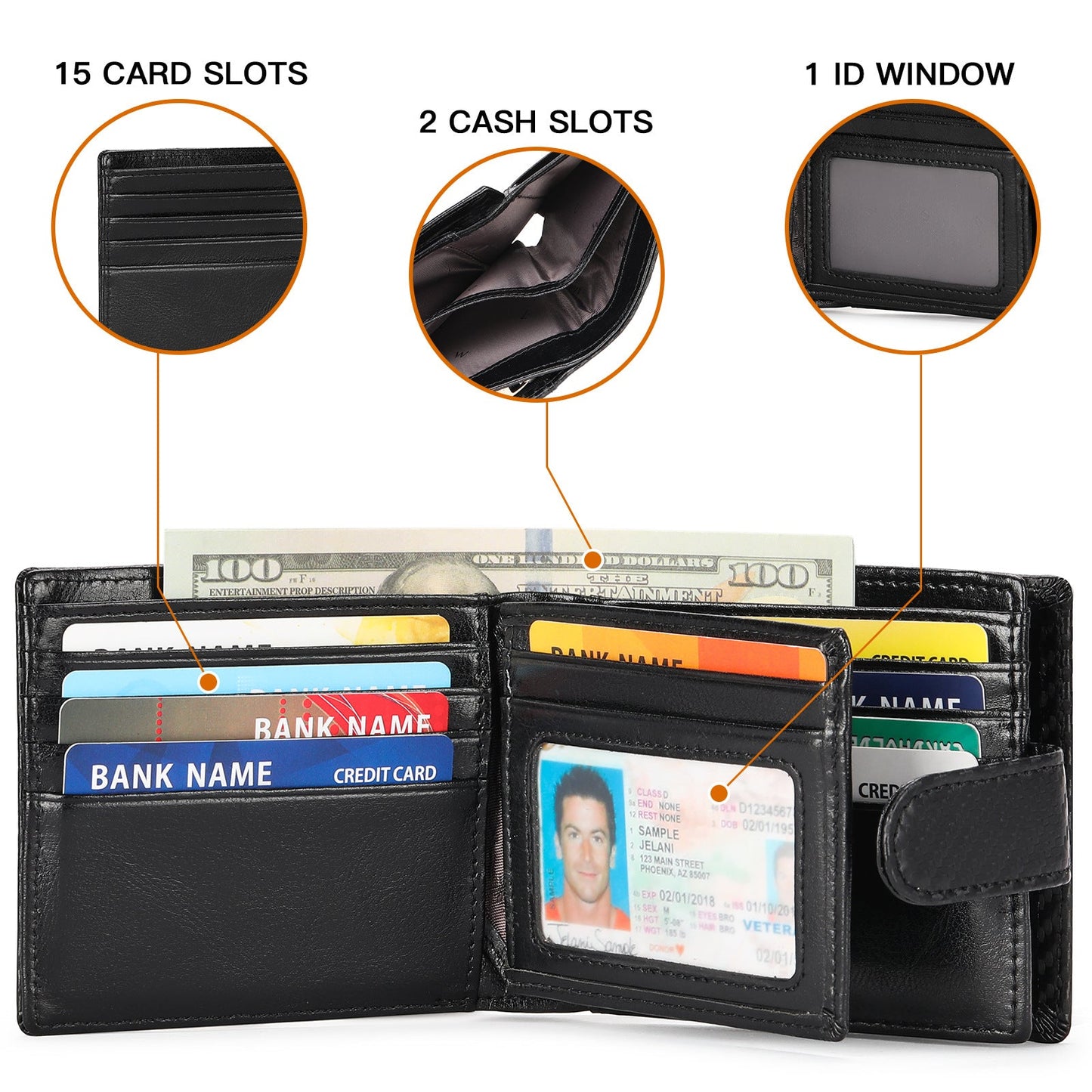 Men's Leather First Layer Cowhide Swiping Fashion Men's Wallets