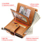 First Layer Cowhide Zipper Multiple Slots Pocket Men's Wallets