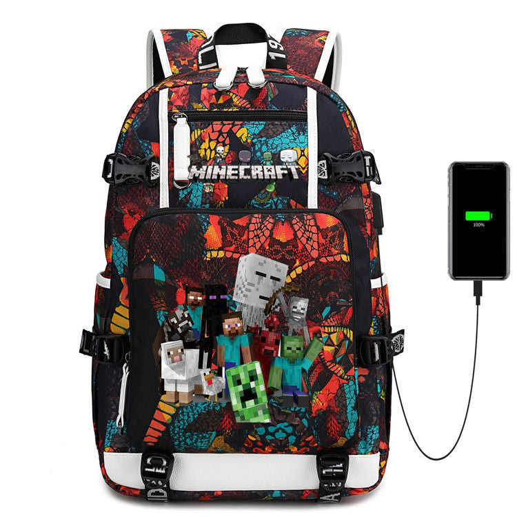 Men's Large Capacity Junior High My World Backpacks