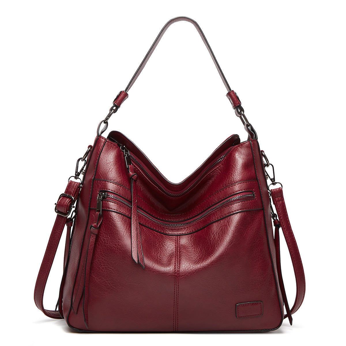 Attractive Women's Beautiful Trendy Double Zipper Shoulder Bags
