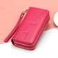Women's Layer Cowhide Long Double Zipper Large Ladies Wallets