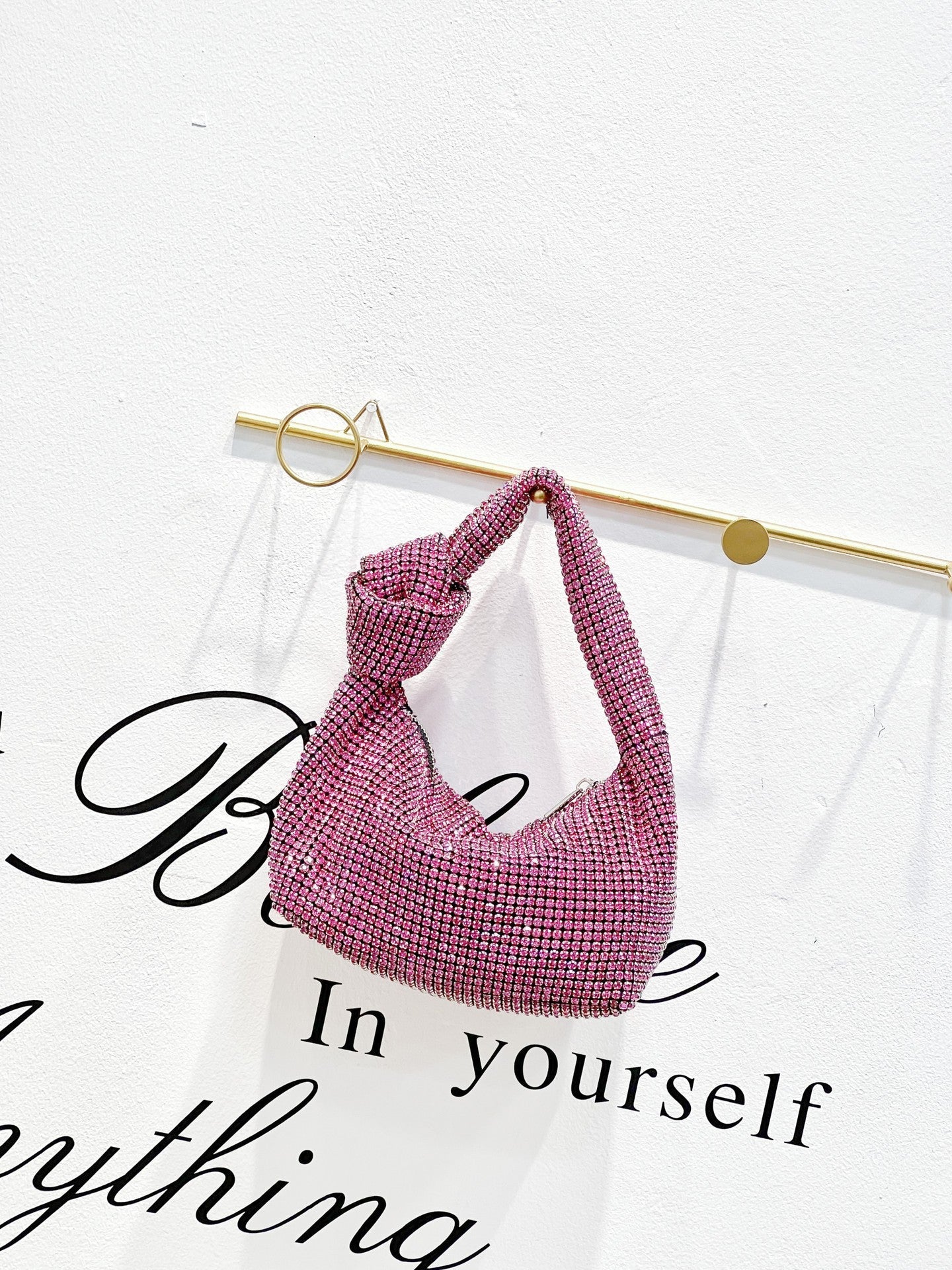 Women's Full Diamond Hot Rhinestone King Dinner Shoulder Bags