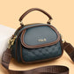 Women's Soft Leather Embossed Simple Round Large Crossbody Bags
