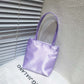 Women's Satin Color Matching Chessboard Plaid Underarm Armpit Bags