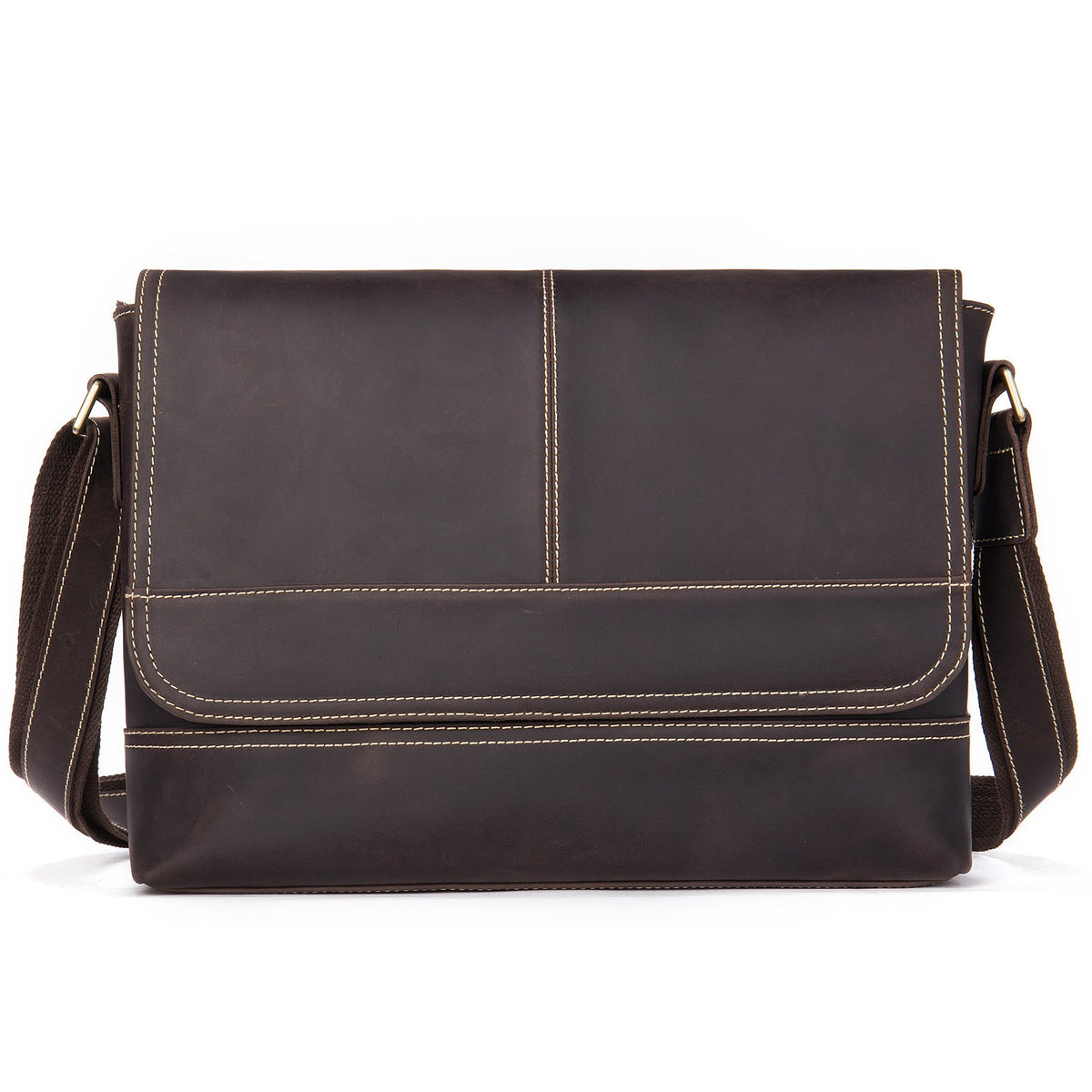 Men's Crazy Horse Leather Retro Fashion First Men's Messenger Bags
