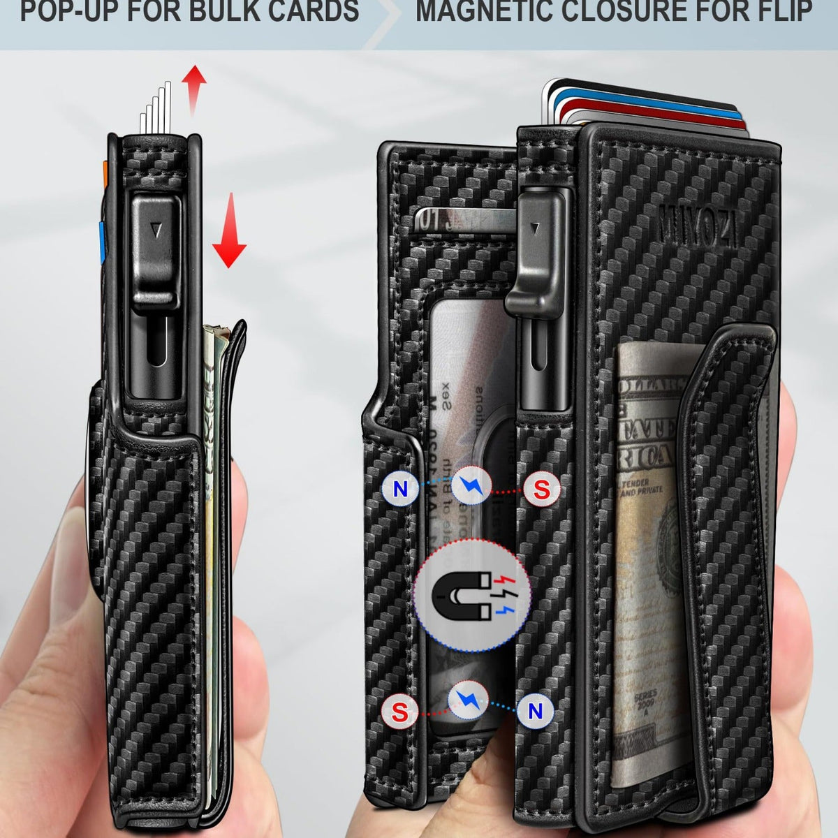 Men's Stylish Carbon Fiber Leather High-grade Men's Wallets
