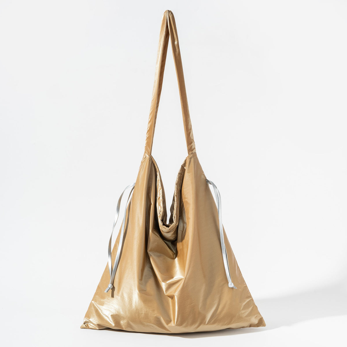 Glossy Drawstring Artistic Commuter Style Lazy Fashion Large Capacity Shoulder Bags