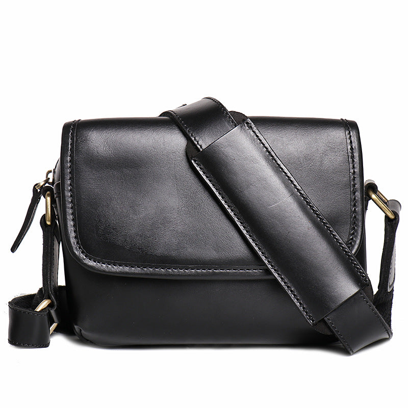 Women's & Men's Crazy Horse Leather Retro Large Capacity Small Square Bags