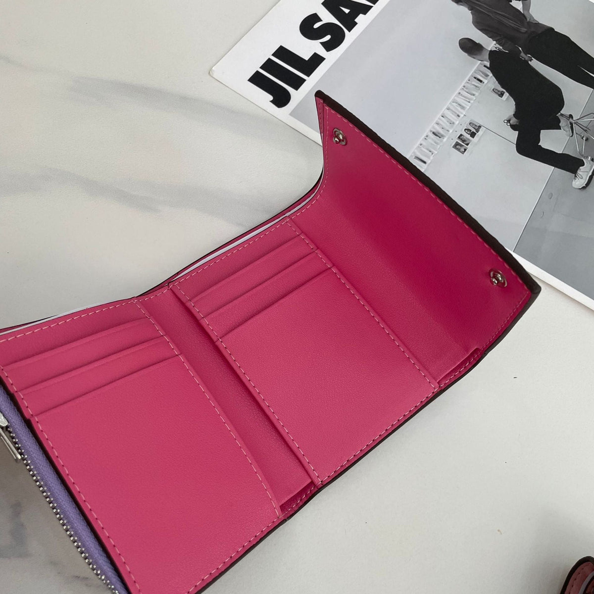 Women's Peas For Genuine Leather Contrast Color Ladies Wallets
