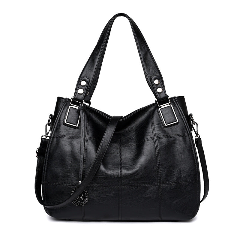 Women's Large Capacity Korean Stitching Embroidery Thread Crossbody Bags