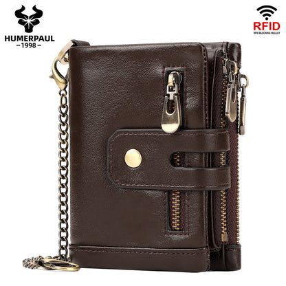 Short Leather First Layer Cowhide Usd Men's Wallets