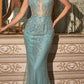 Cinderella Divine OC007 Long Glitter Formal Gown with Corset Back