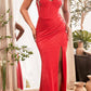 Ladivine OC021 Long Iridescent Fitted Gown Leg Slit Embellished Details