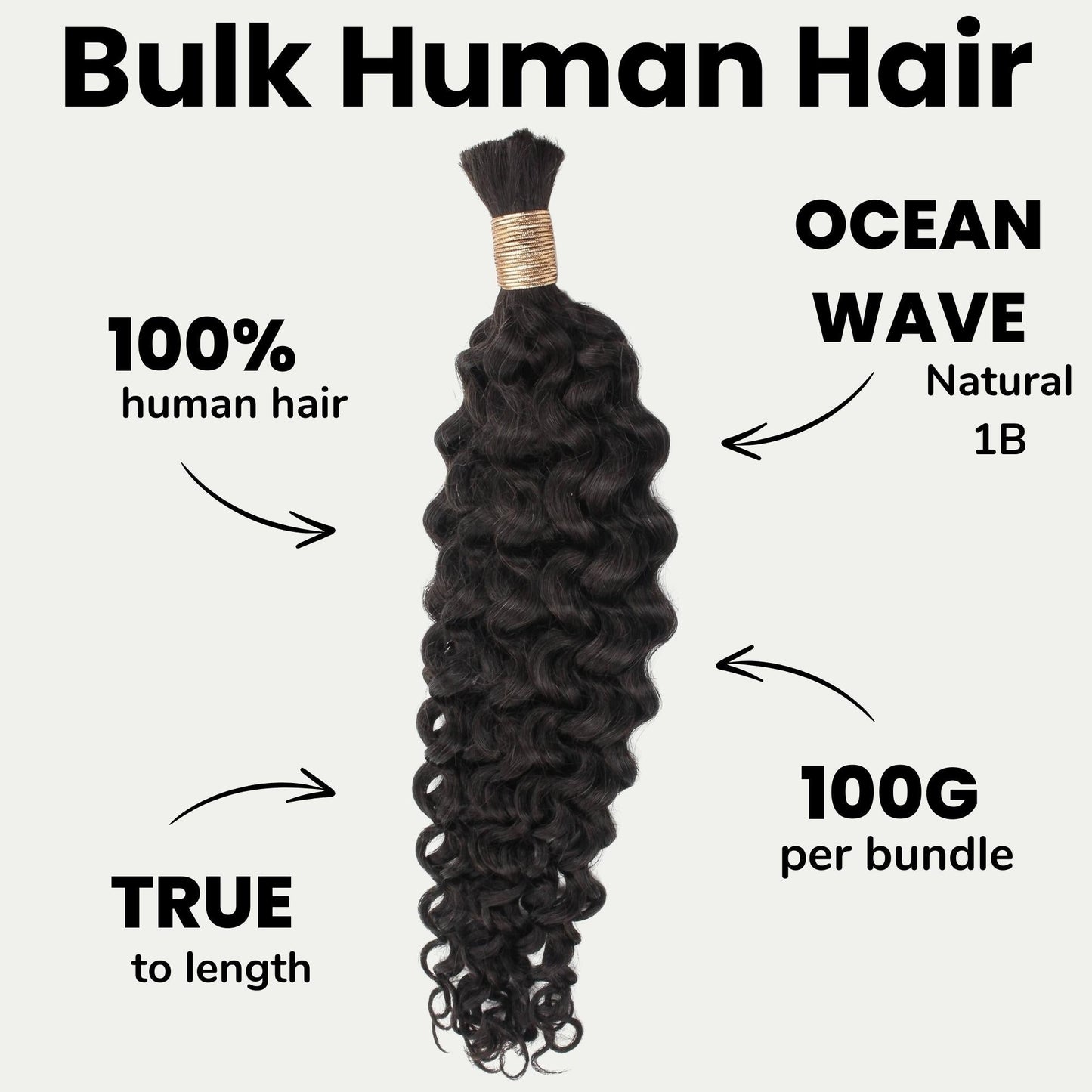 Cabello de trenzar 100% humano a granel Ocean Wave