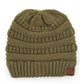 C.C CRISS CROSS PONYTAIL KNIT BEANIE