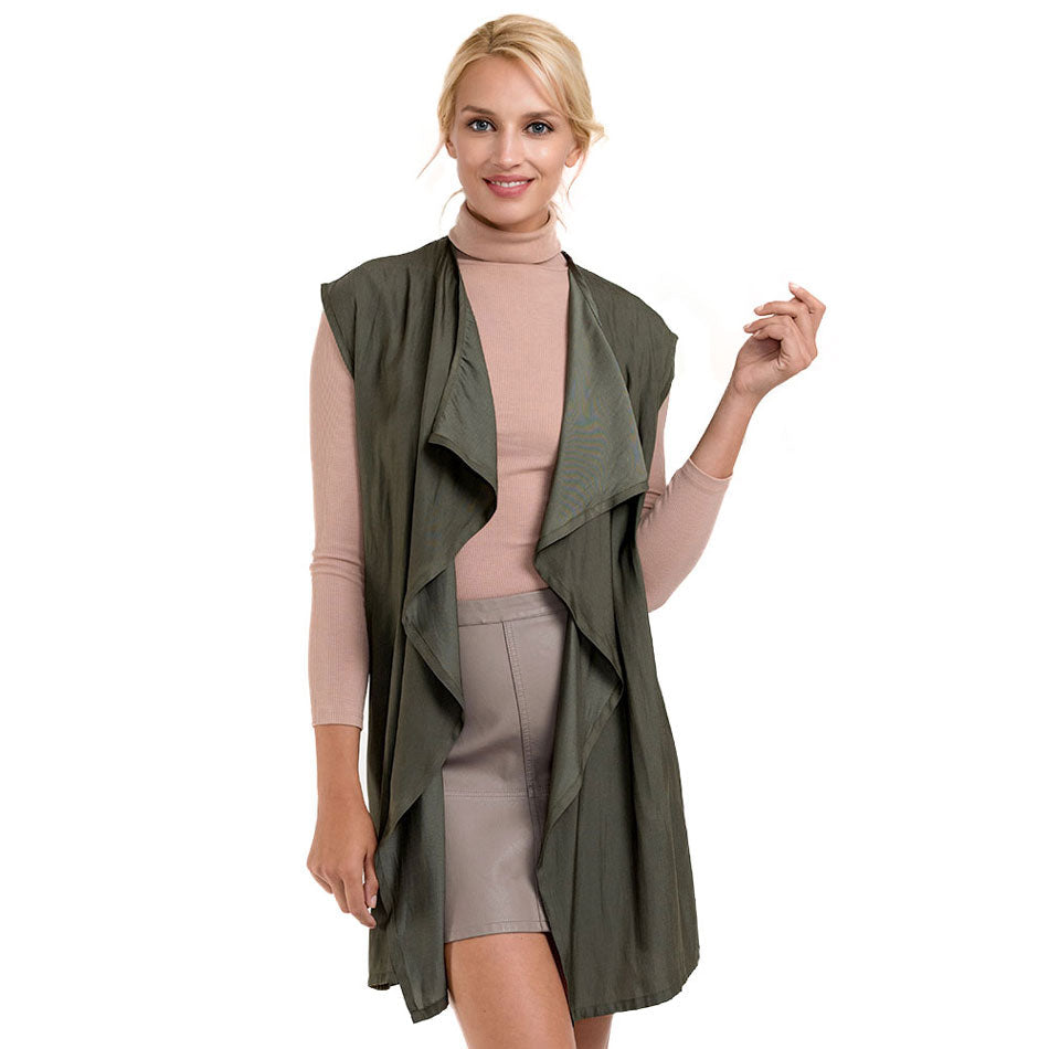 Waterfall Lapel Satin Vest