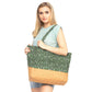 Leopard Print Jute Tote Bag