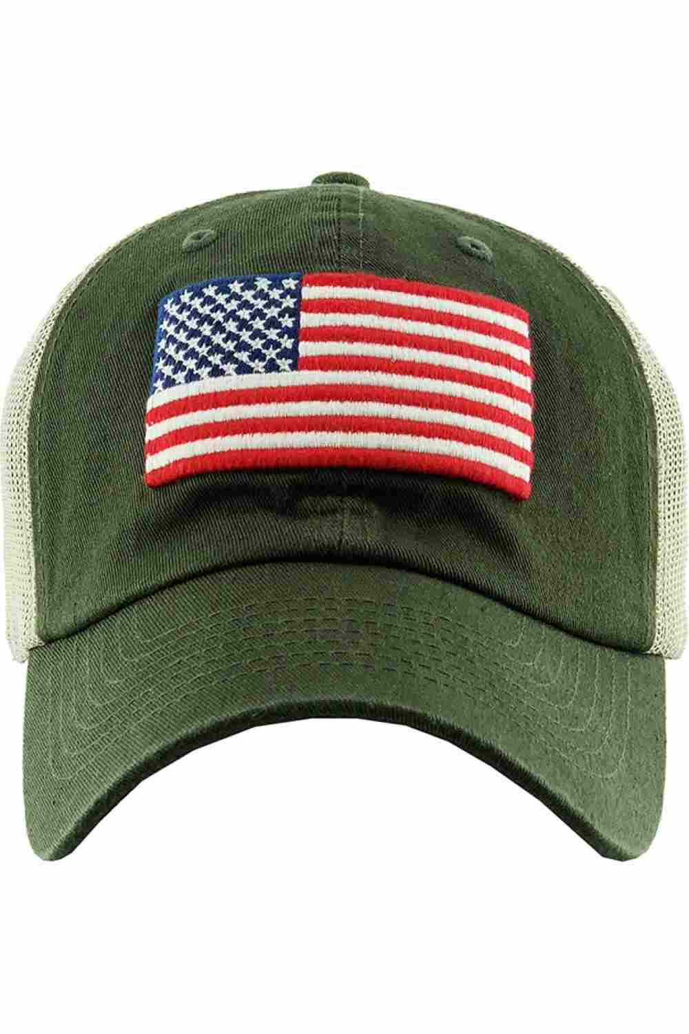 American Flag Washed Vintage Distressed Baseball Cap