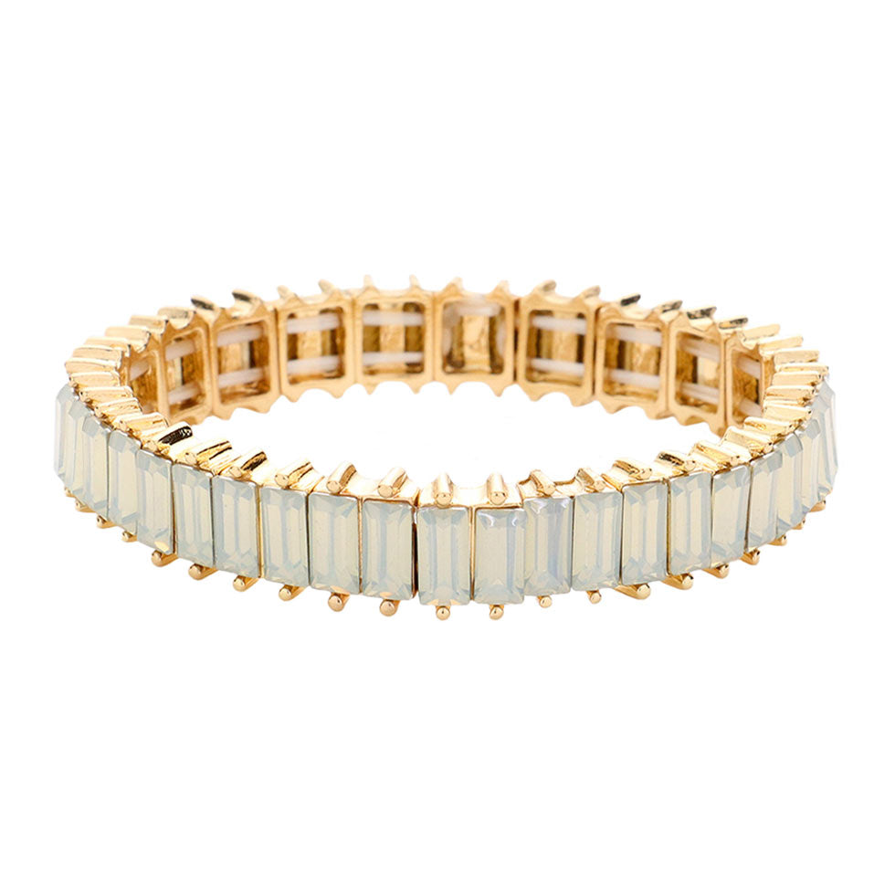 Rectangle Stone Stretch Evening Bracelet