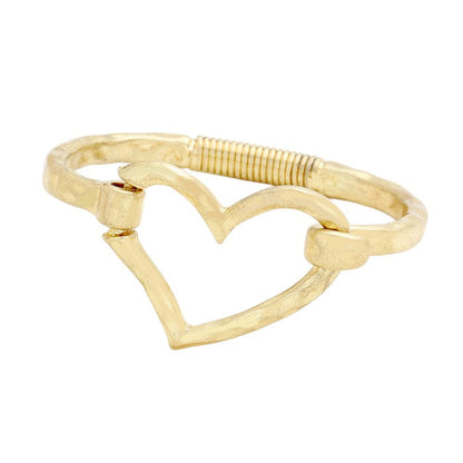 Open Metal Heart Hook Bracelet