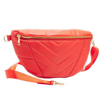 Chevron Patterned Solid Sling Bag
