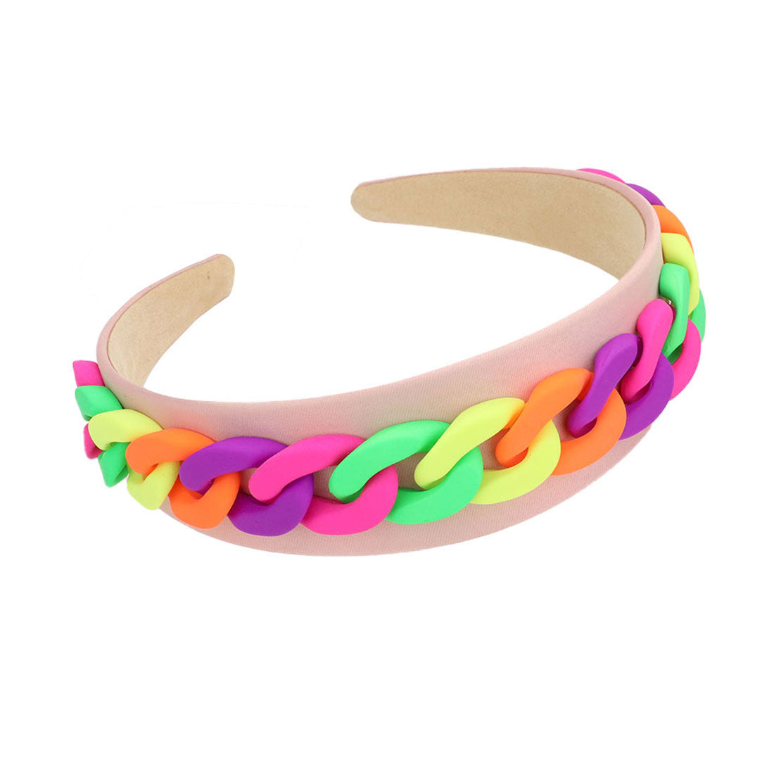 Multi Colored Chain Accented Fabric Headband