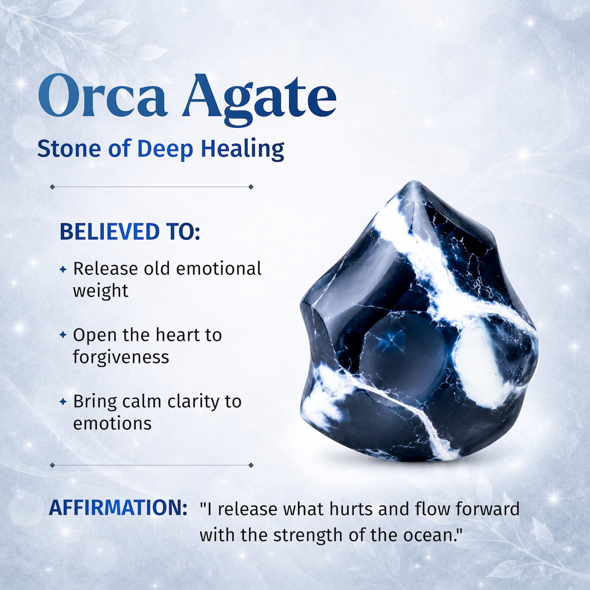 Pulsera de ágata orca exótica de profunda sanación