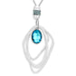 Oval Glass Crystal Triple Abstract Hoop Necklace