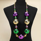 Women's Oversized Mardi Gras Beads Long Statement Necklace